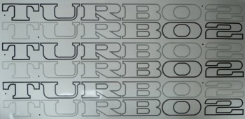 Satz Aufkleber TURBO2 in SCHWARZ für Renault 5 TURBO2